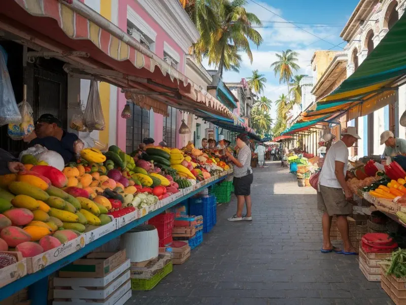 Kunterbunter Wochenmarkt in Havanna Kuba
